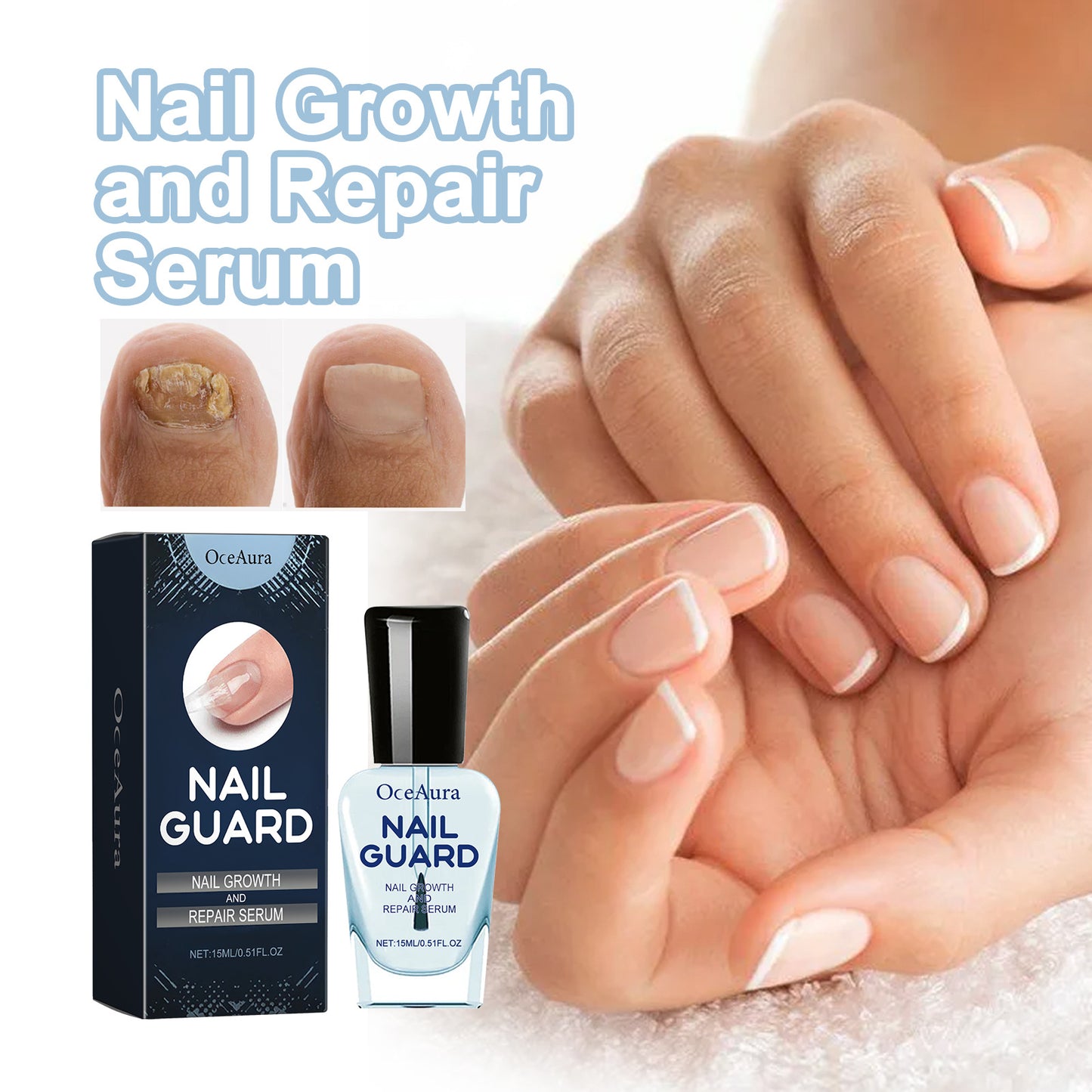 OCEAURA Nail Repair Liquid Hand and foot nail nutrition cleansing bright nail carE