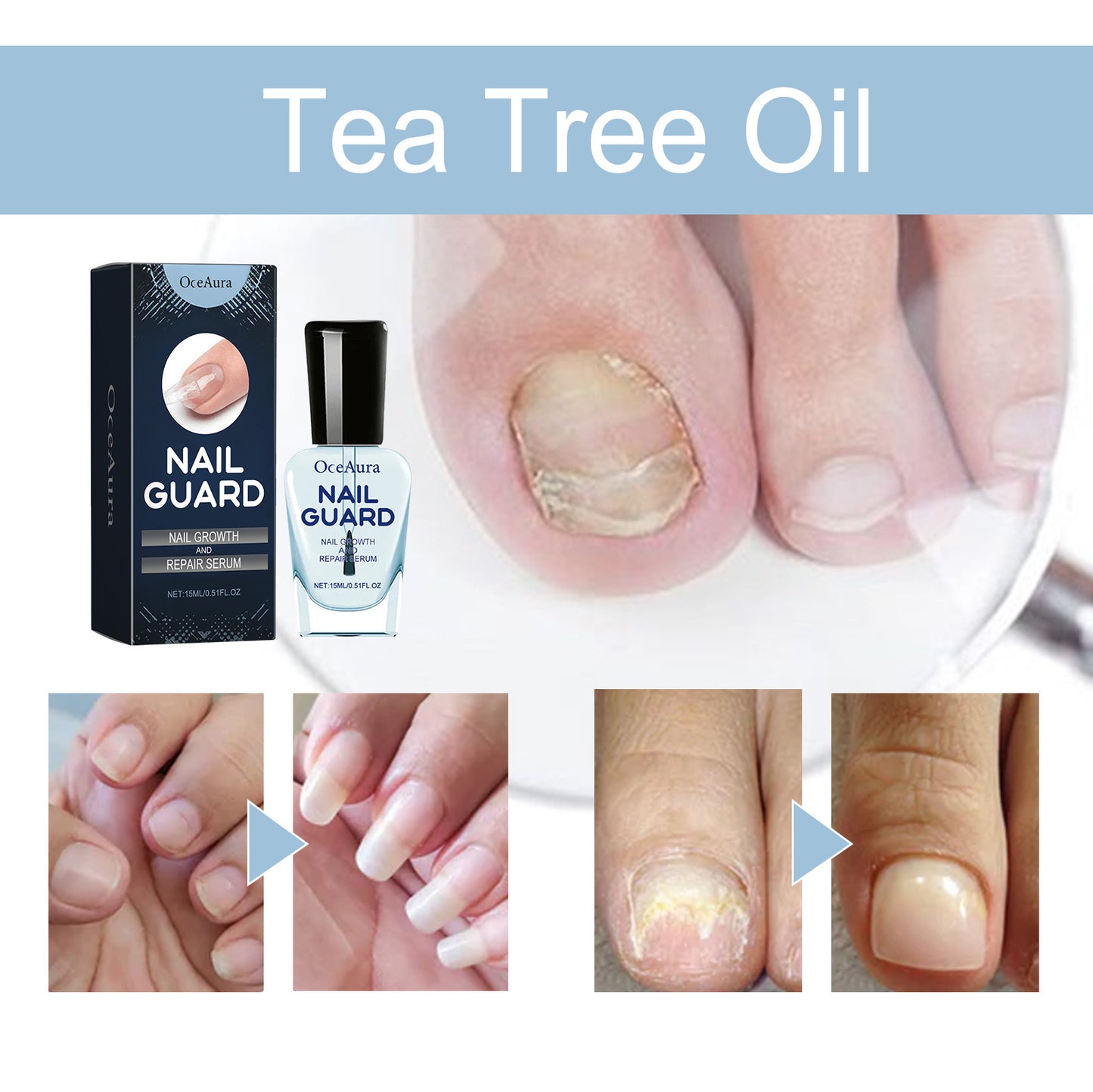 OCEAURA Nail Repair Liquid Hand and foot nail nutrition cleansing bright nail carE