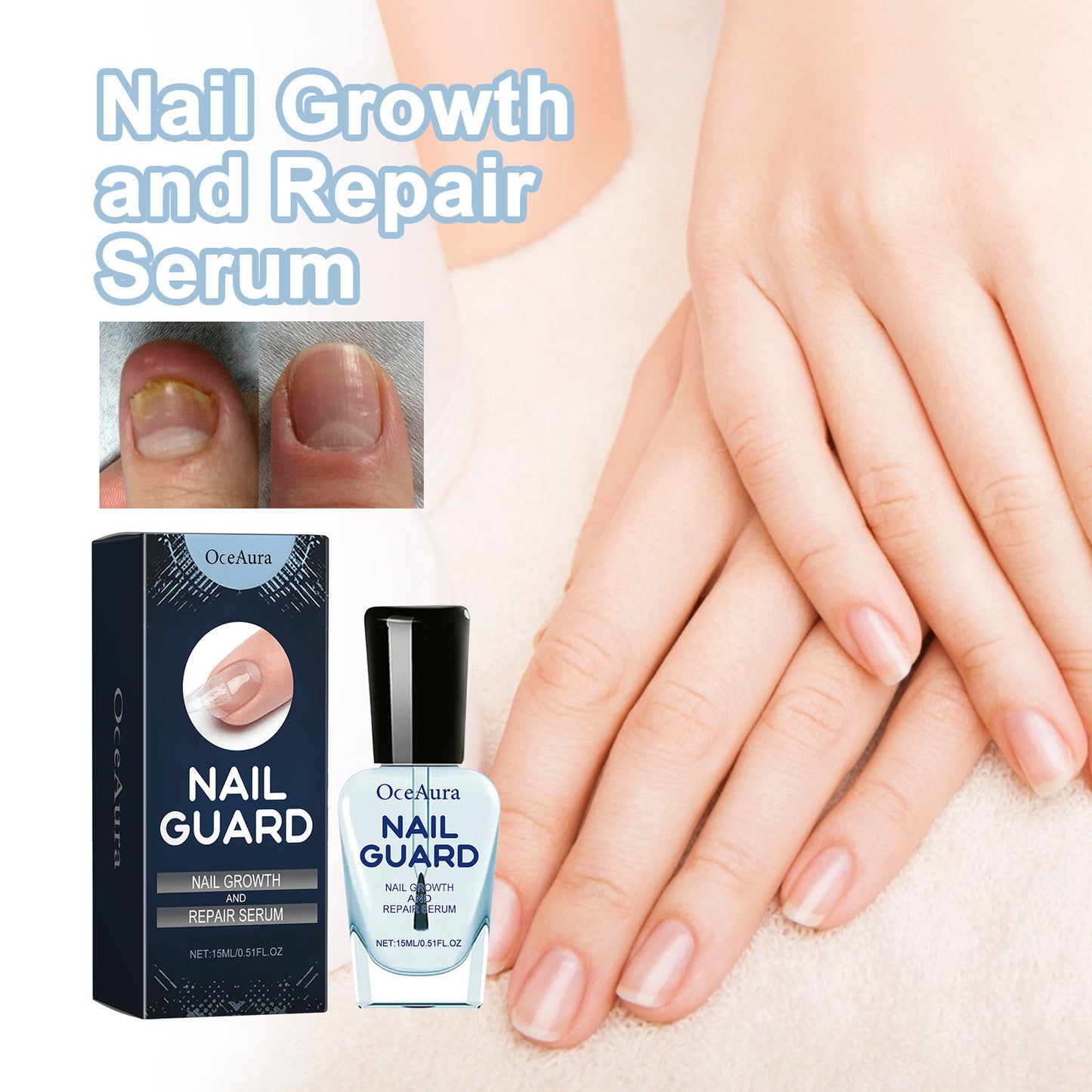 OCEAURA Nail Repair Liquid Hand and foot nail nutrition cleansing bright nail carE