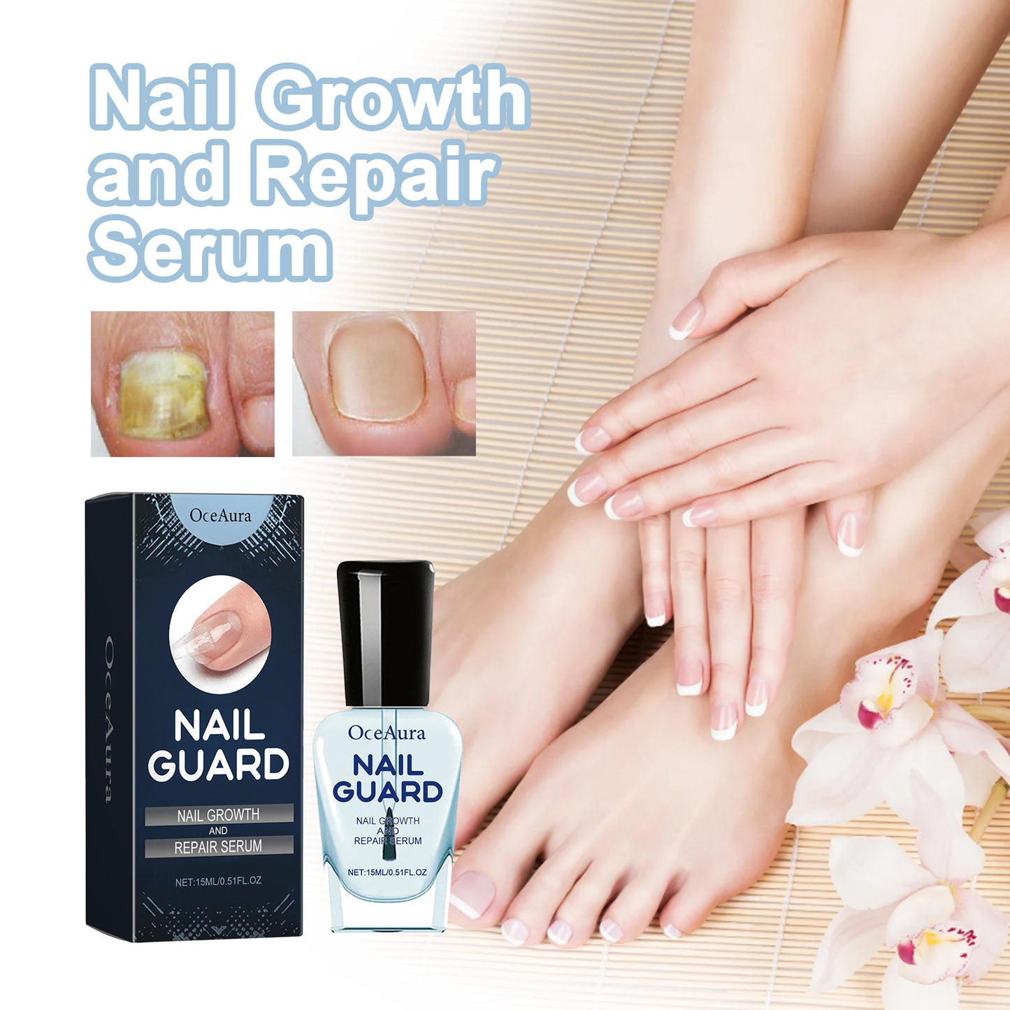 OCEAURA Nail Repair Liquid Hand and foot nail nutrition cleansing bright nail carE